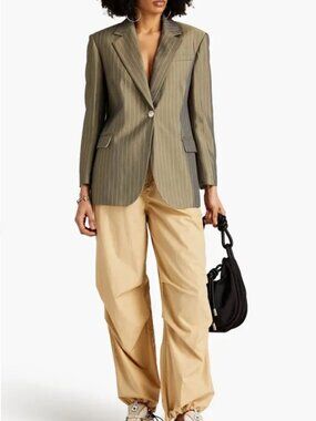 SANDRO Pinstriped twill blazer